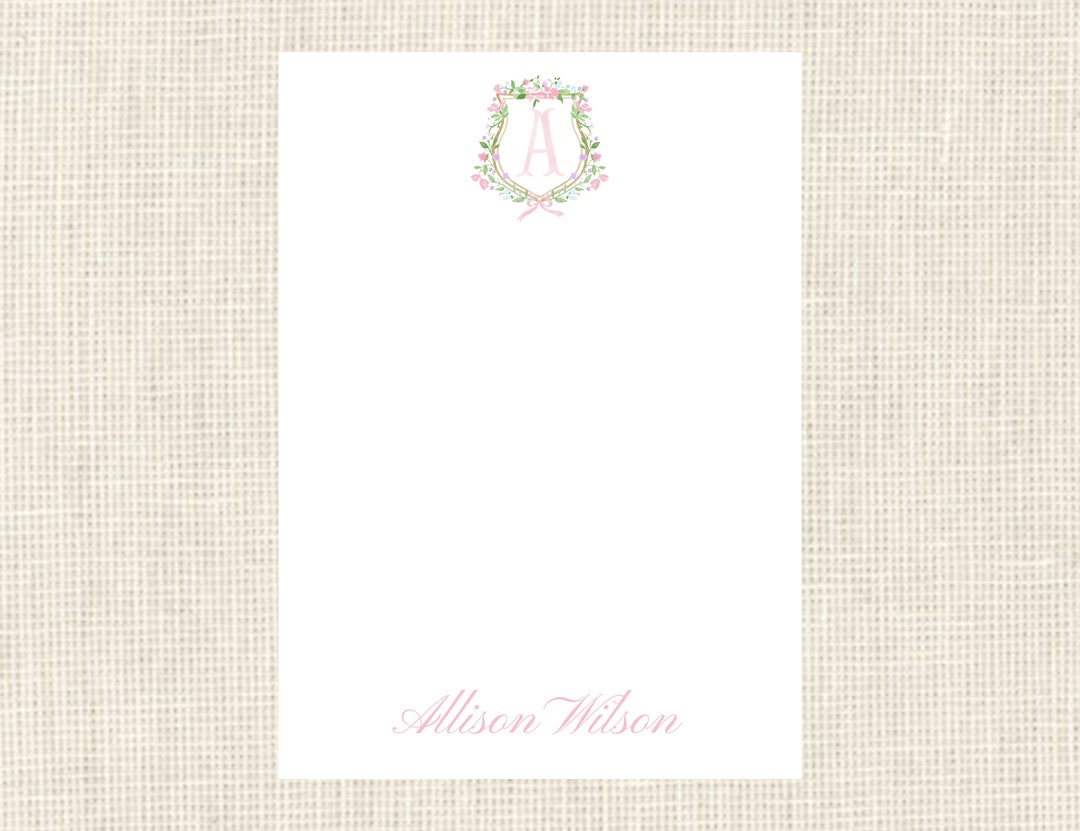 Personalized Crest Baby Girl Stationery / Classic Etsy