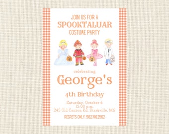 Halloween Costume Party Invitation Watercolor
