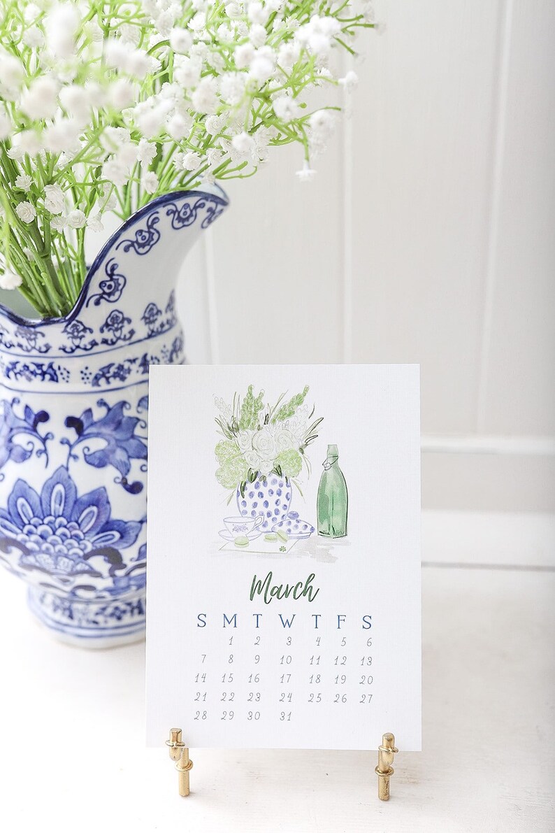 Chinoiserie Desk Calendar CALENDAR ONLY / 2021 | Etsy