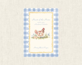 Cozy Cottage Desktop Calendar / 2026-2027 Academic Calendar / Available with Gold Bamboo Easel