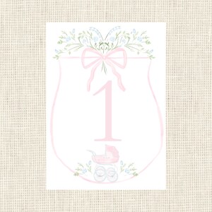 Watercolor Baby Milestone Cards Two Sided / Floral Crest / Gift / Baby ...