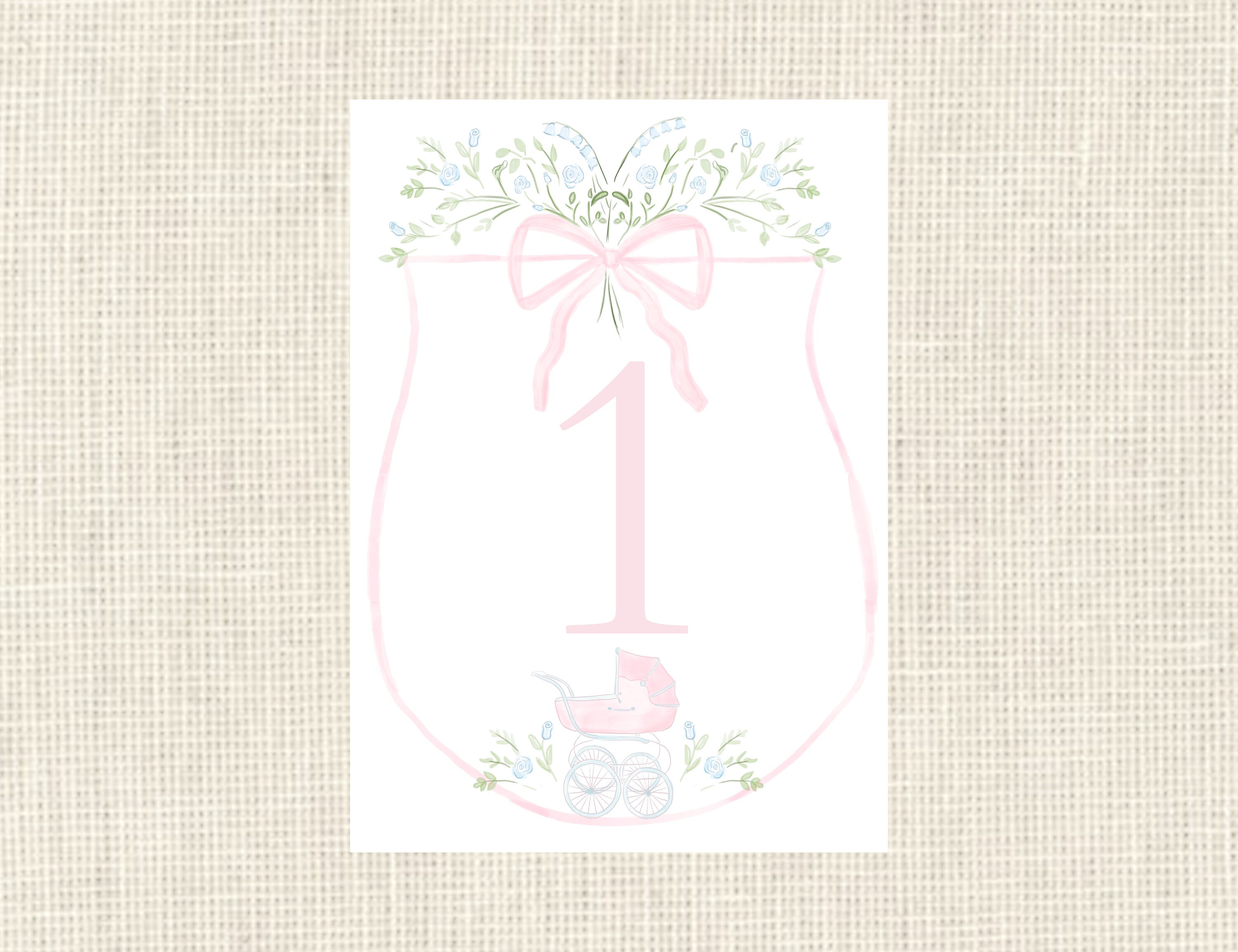 Watercolor Baby Milestone Cards Two Sided / Floral Crest / Gift / Baby ...