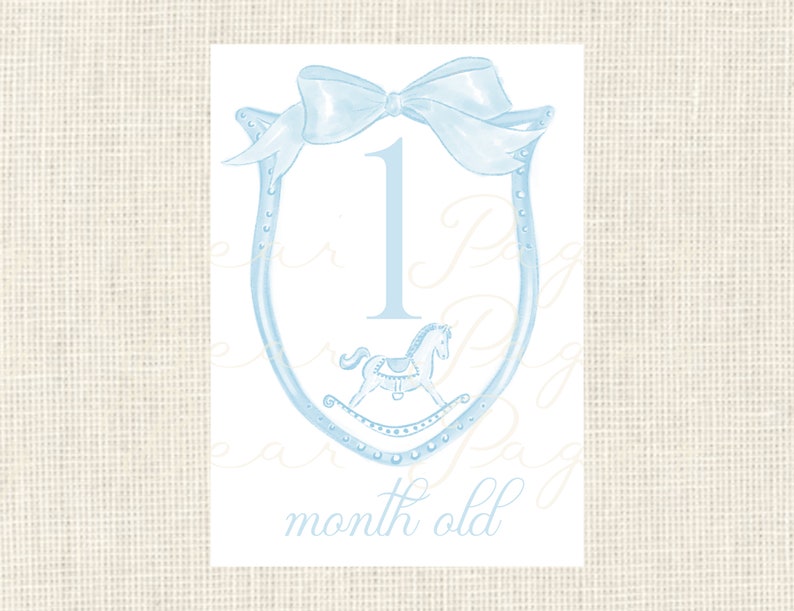 Watercolor Baby Milestone Cards Two Sided / Floral Crest / Gift / Baby ...