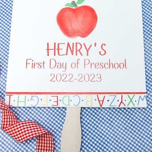 First Day of School Handheld Sign / Personalized / Back to School / Last day of school
