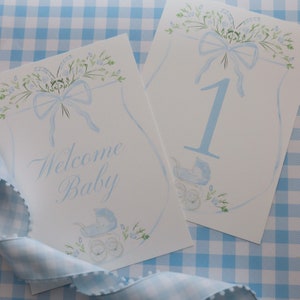 Watercolor Baby Milestone Cards Two Sided / Floral Crest / Gift / Baby Shower / Classic