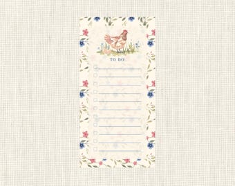 To do Cozy Cottage Notepad / Farm / 100 sheets, Classic Notepad, Professional, To do List, Grocery list, Work / Watercolor