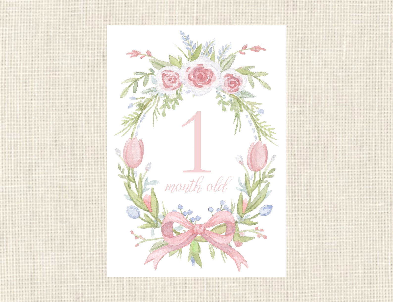 watercolor baby milestone cards