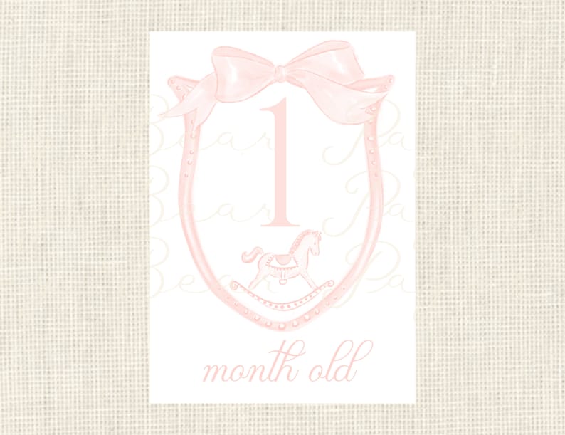 Watercolor Baby Milestone Cards Two Sided / Floral Crest / - Etsy