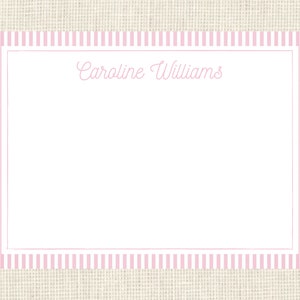 Personalized Girls Pink Seersucker Stationery