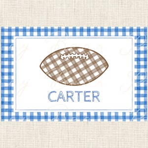 Personalized Watercolor Football Placemat/ Custom / Children's / Boys/ Football / Learning / School / Writing