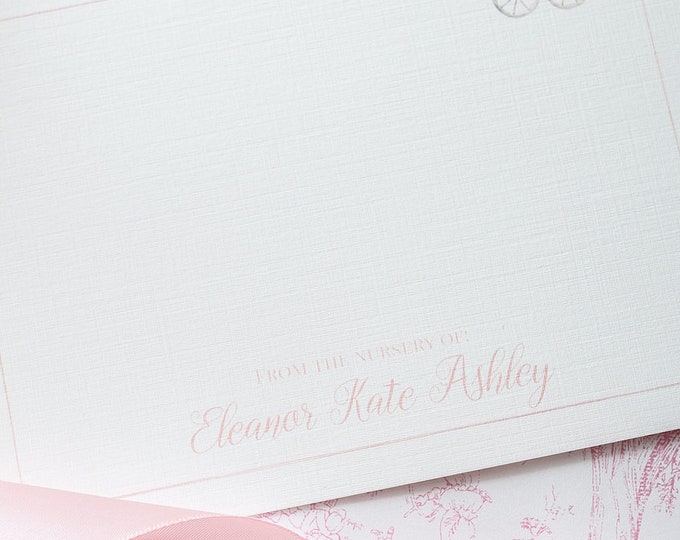 Personalized Baby Girl Stationery Watercolor / Baby Carriage / Etsy