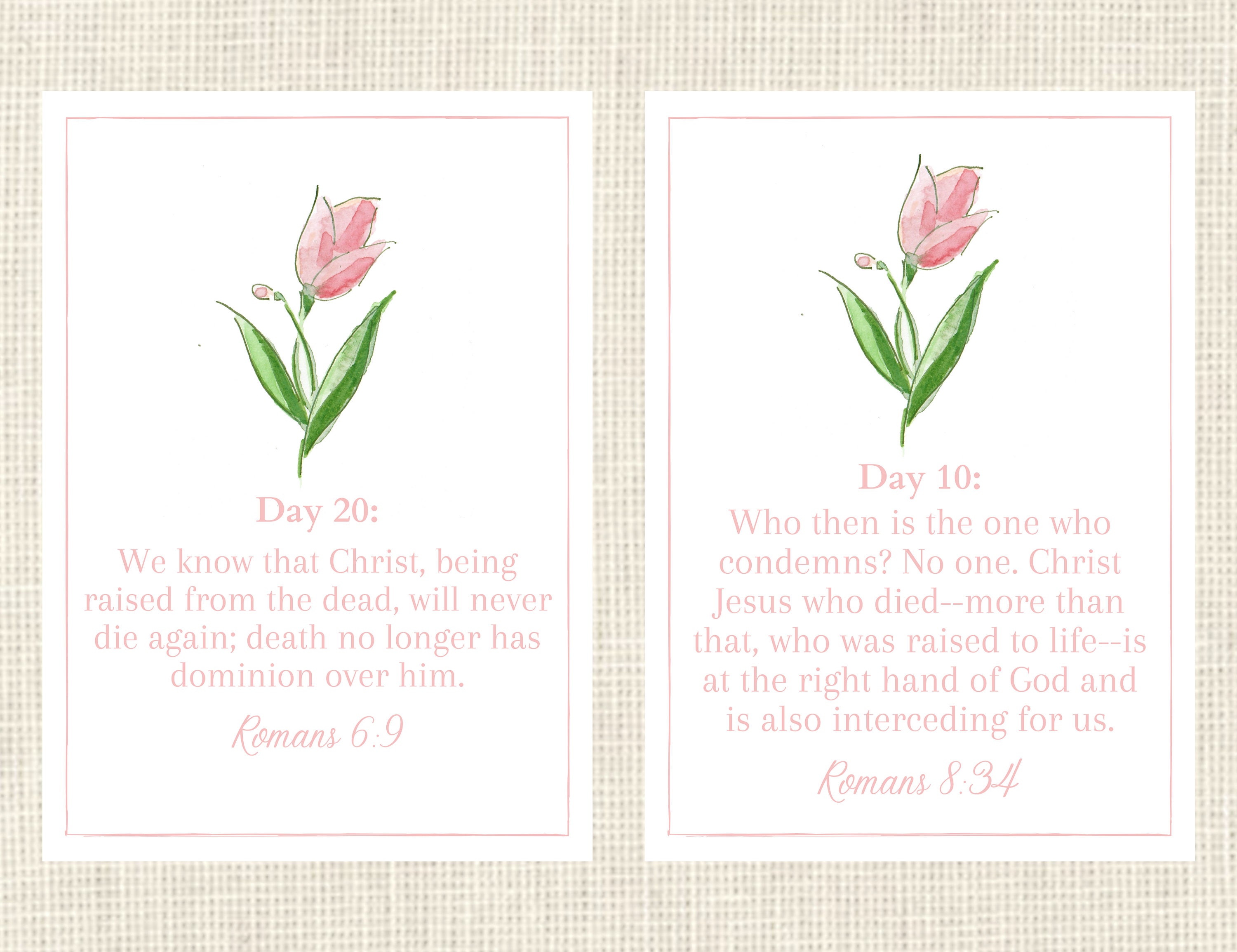 Easter Scripture Countdown Cards - Available With Gold Bamboo Easel - Etsy