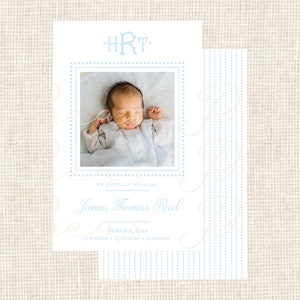 Large Birth Announcement Baby Boy Classic Large / Watercolor