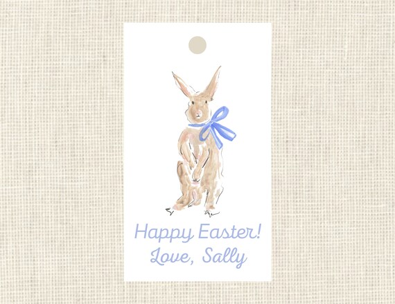 Watercolor Easter Tags / Spring Gift Tags / Bunny 