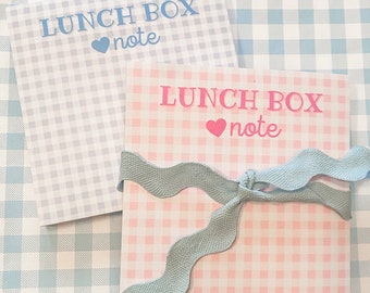 Lunch Box Love Notes Notepad / Kids / School / Gingham