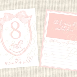 Watercolor Baby Milestone Cards Two Sided / Floral Crest / Gift / Baby ...