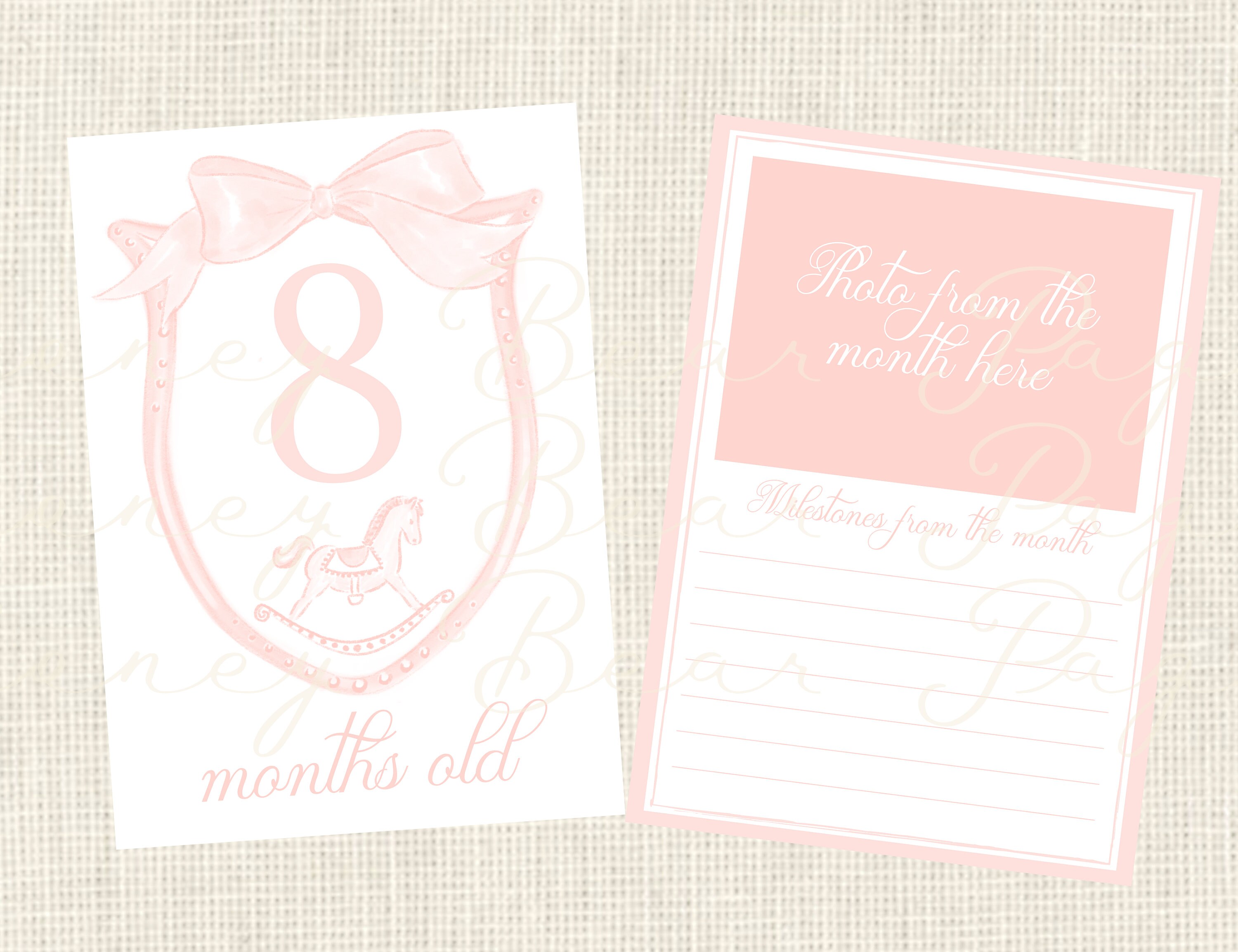 Watercolor Baby Milestone Cards Two Sided / Floral Crest / Gift / Baby ...