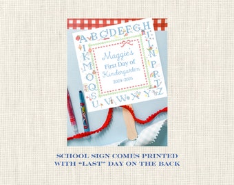 First Day of School Handheld Sign / Personalized / Back to School / Last day of school