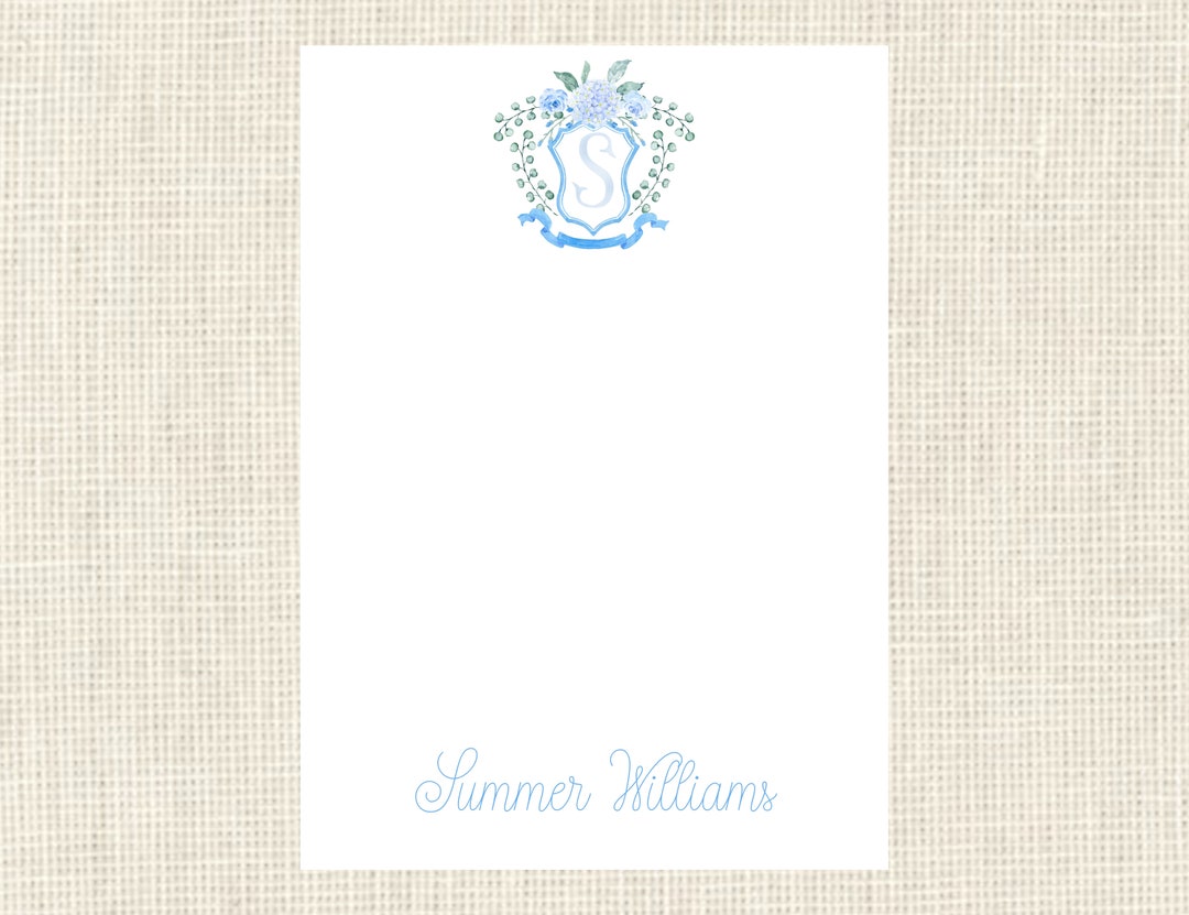 Womens Floral Crest Personalized Notepad, 100 Sheets, Classic Notepad ...