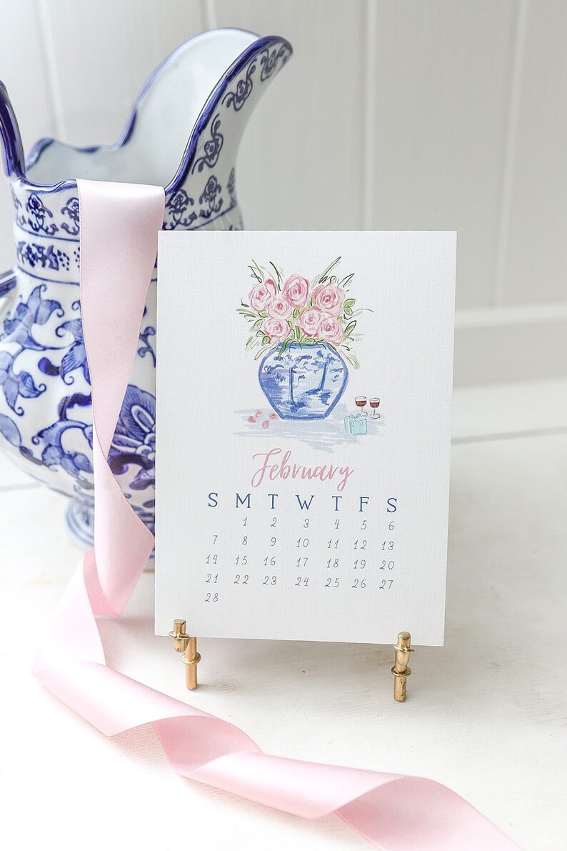 Chinoiserie Desk Calendar CALENDAR ONLY / 2021 | Etsy