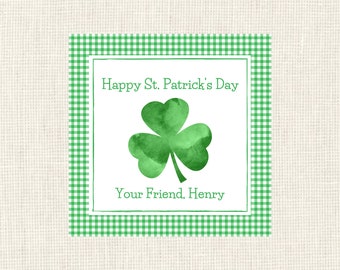 Watercolor St. Patrick's Day Gift Tags or Stickers