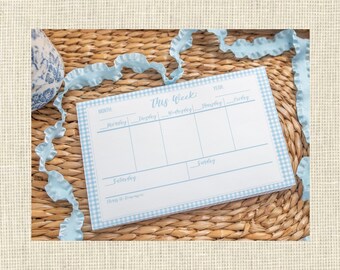 Weekly Planner Notepad 100 pages / Meal Planner / Organizer for family / Weekly Desk Calendar