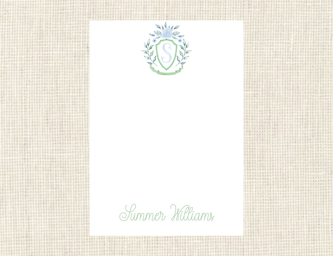 Womens Floral Crest Personalized Notepad, 100 Sheets, Classic Notepad ...