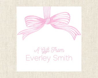 Watercolor Bow Gift Enclosure Cards/ Birthday Party Tags/ Calling Cards