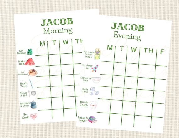 Personalized Laminated Chore Chart for Boys -  Canada