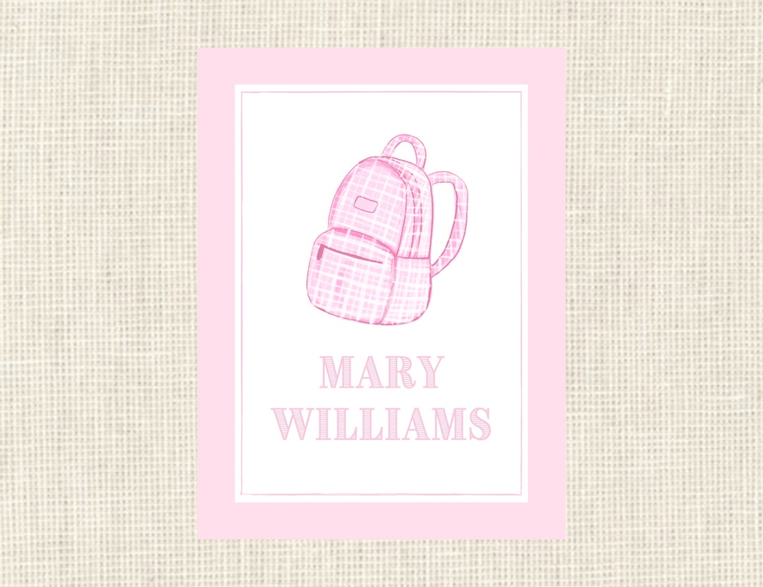 Backpack Bag Tag Personalized / Back to School Book Bag Tag/ Etsy