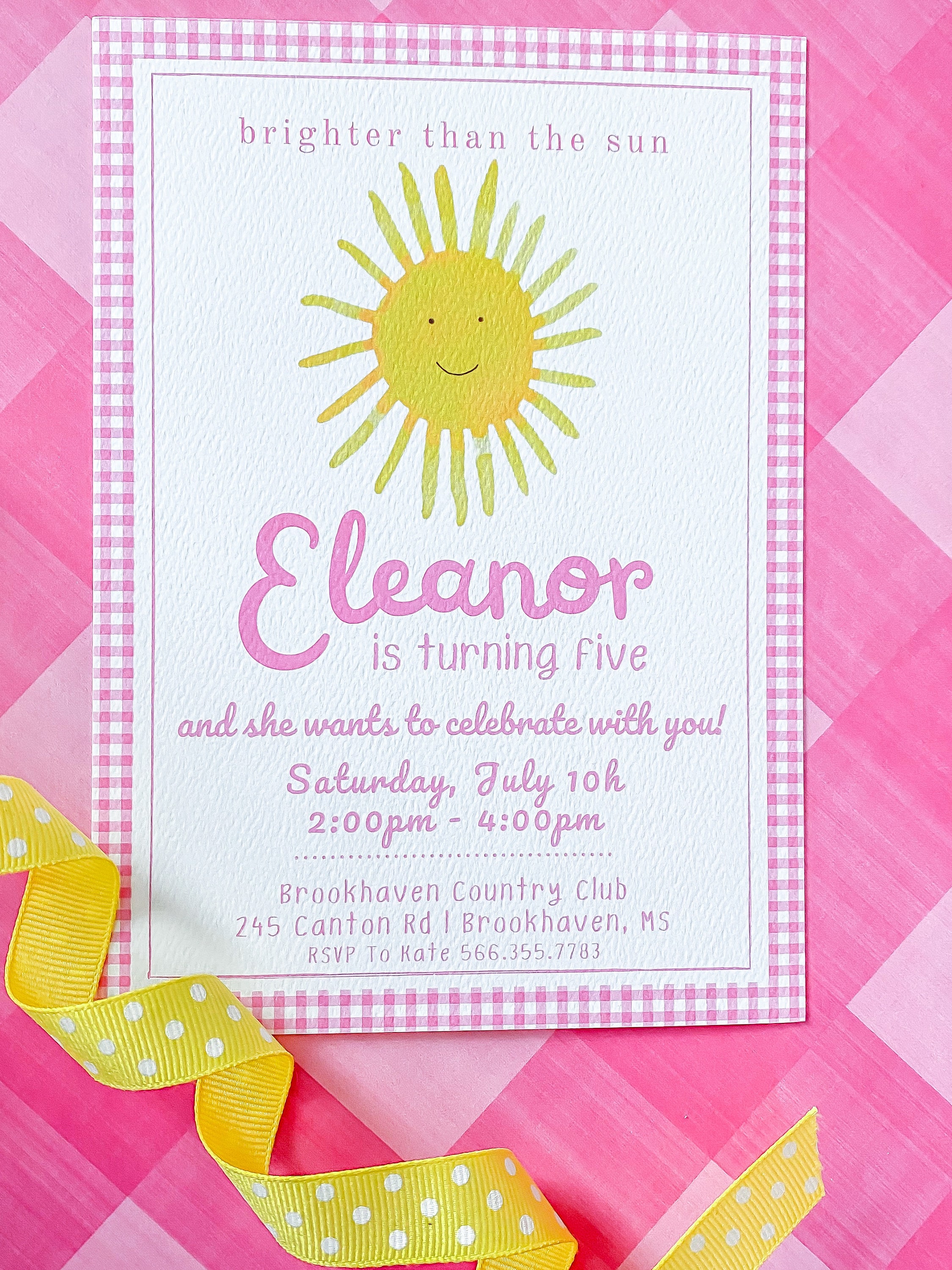 Sunshine Watercolor Birthday Party Invitation 