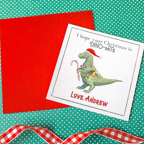 Dinosaur Christmas Gift Tags