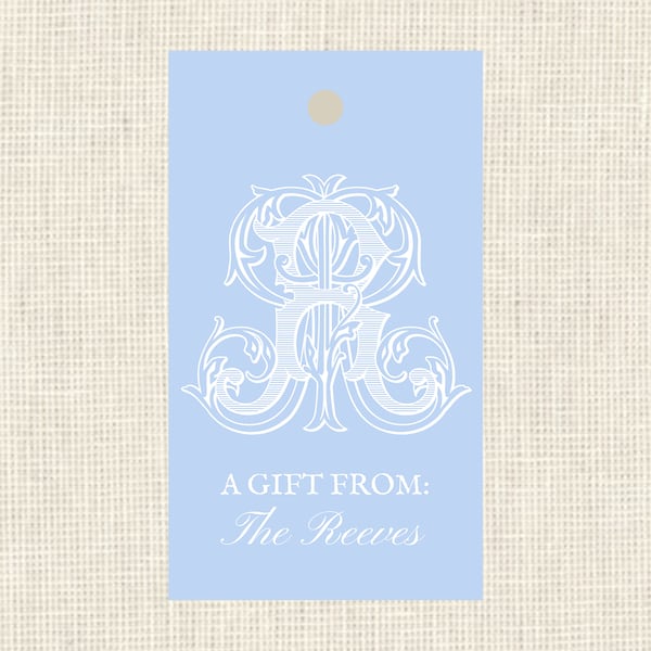Watercolor Monogram Gift Tags / Hang Tags