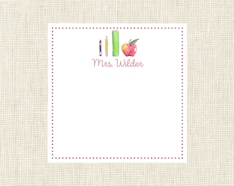 Teacher Notepad Personalized Watercolor