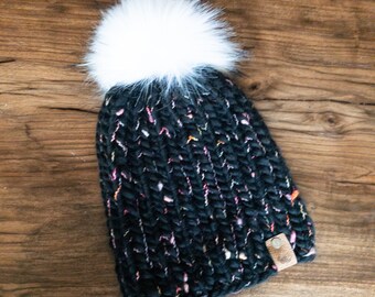 Loppet Beanie - black and pink