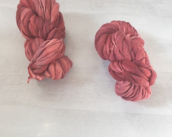 Hand dyed Thick and Thin Yarn - Crushed Cranberry