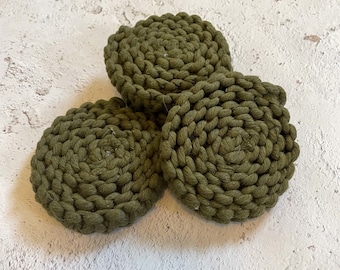 Macrame Coaster Set - Green