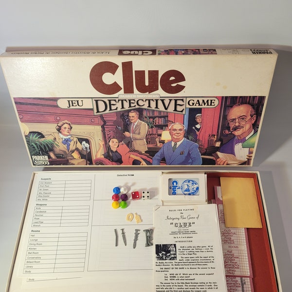 vintage Clue Game 1986 complete Parker Brothers Detective game