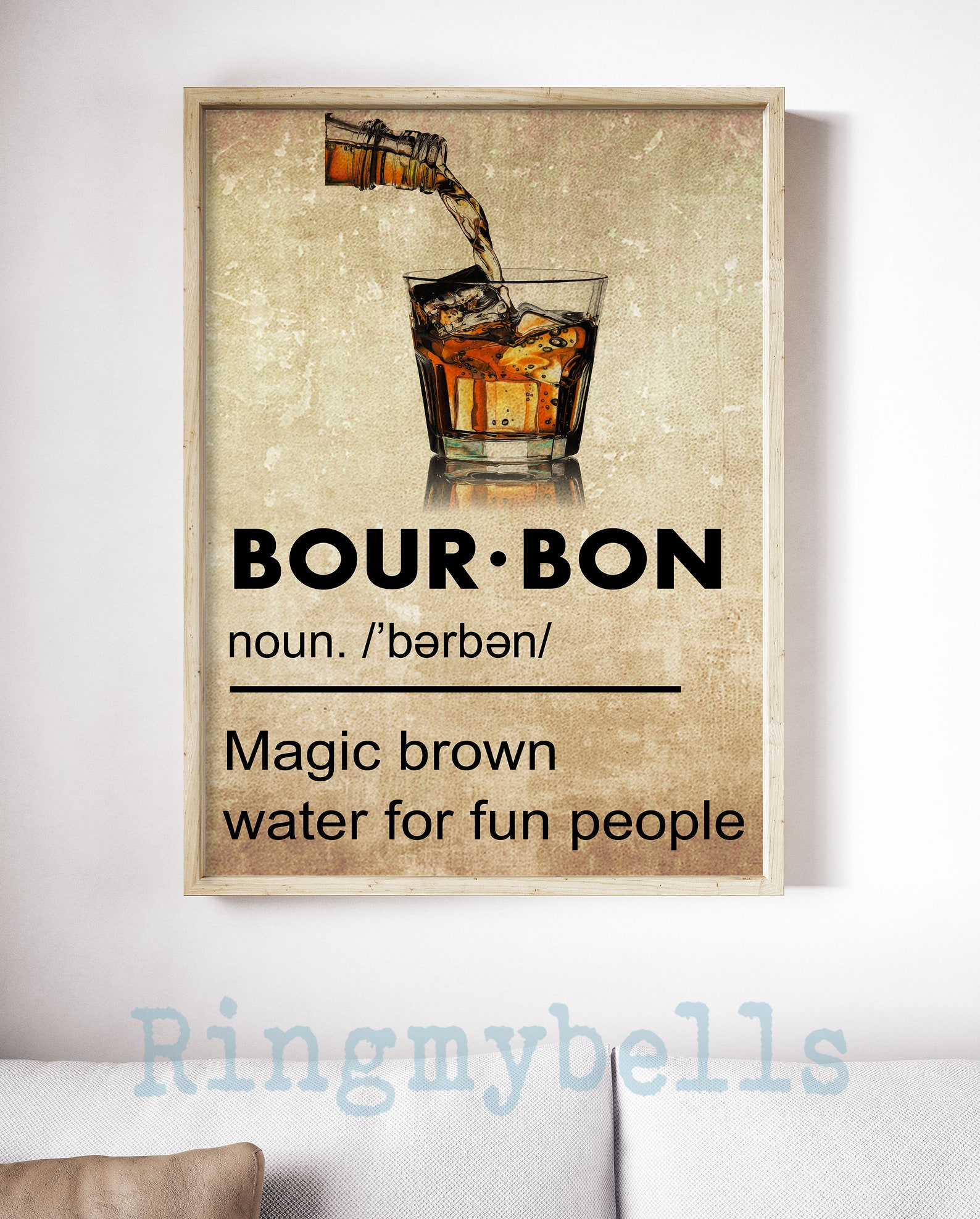 Bourbon Definition Poster Bourbon Print Bourbon Poster Etsy