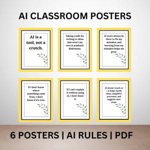 AI Classroom Posters – Ethical Use & Digital Literacy (5 Posters PDF)