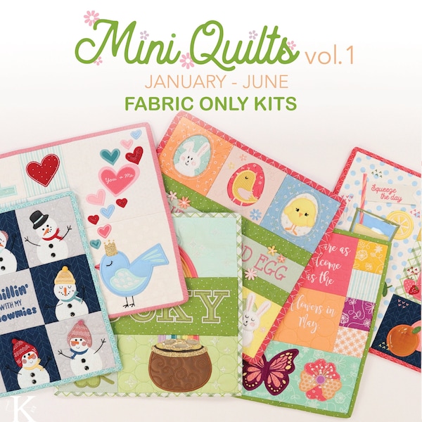 Kimberbell Mini Quilts Vol 1 Fabric ONLY Kits - January thru June - Mini Quilts - Pick Month(s) / All Months