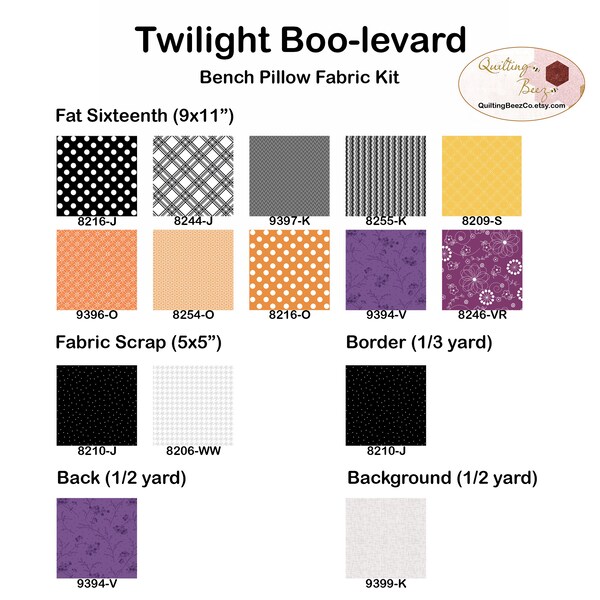 Twilight Boo-levard Fabric Kit for Kimberbell's Twilight Boo-Levard Bench Pillow