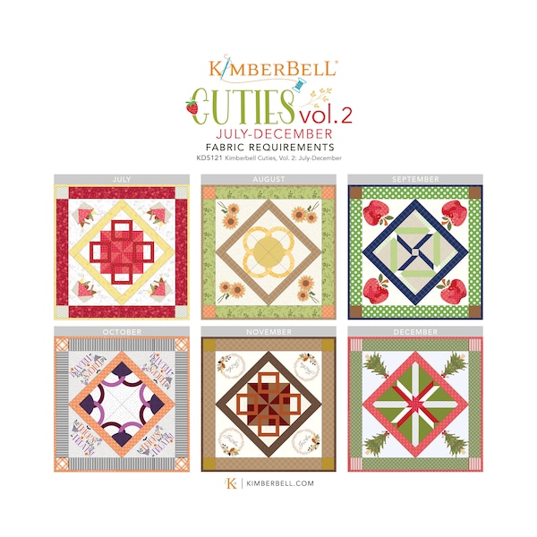 Fabric and Embellishment Kits for the Kimberbell Cuties - Volume 2 - July - December- Table Toppers - Pick Month / All Months