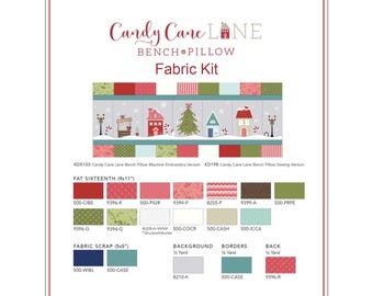 Candy Cane Lane Bench Pillow Fabric Kit for Kimberbell's Candy Cane Lane Bench Pillow - Kimberbell Designs - Collectible box NOT included