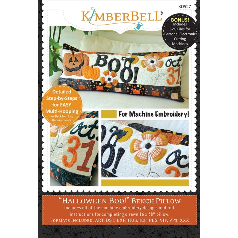 Download Kimberbell Halloween Boo Bench Pillow BONUS SVG Files | Etsy