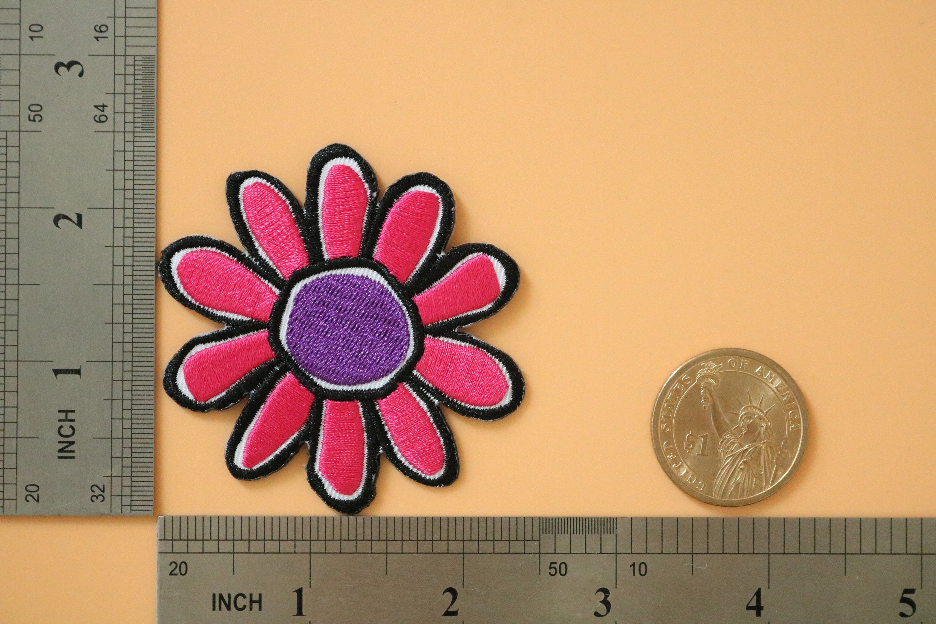 Pink Daisy patch Cartoon pink daisy Sew on patchIron on Etsy