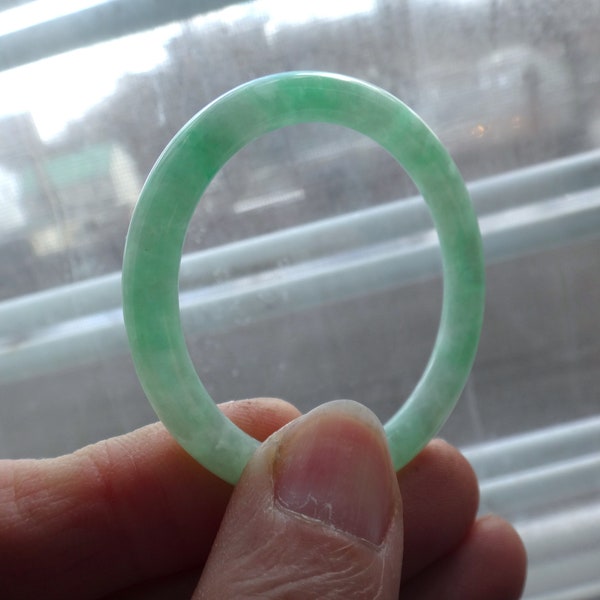 Natural Genuine A Jadeite Jade Sun Green baby kids Bangle Bracelet