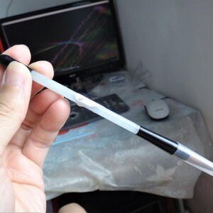 Natural Genuine A Jadeite Jade Icy White Writing Brush Pen