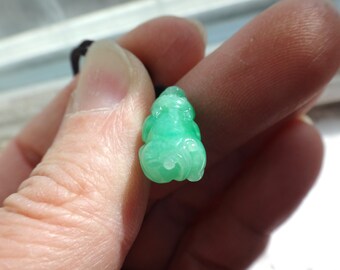 Natural Genuine A Jadeite Jade Icy Sun Green Small Lucky Pixiu Pendant
