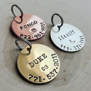 Dog Tag / Medium and Big Dog Tag / Dog Name Tag/ Puppy tag / Custom Pet Tags / Hand Stamped Tag / Phone Tag / Pet Supplies / Unique Dog Tag